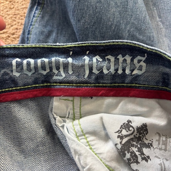 Vintage Coogi Jeans Mens 44x35 Blue Baggy Wide Leg Embroidered Skater Patched - Picture 7 of 15